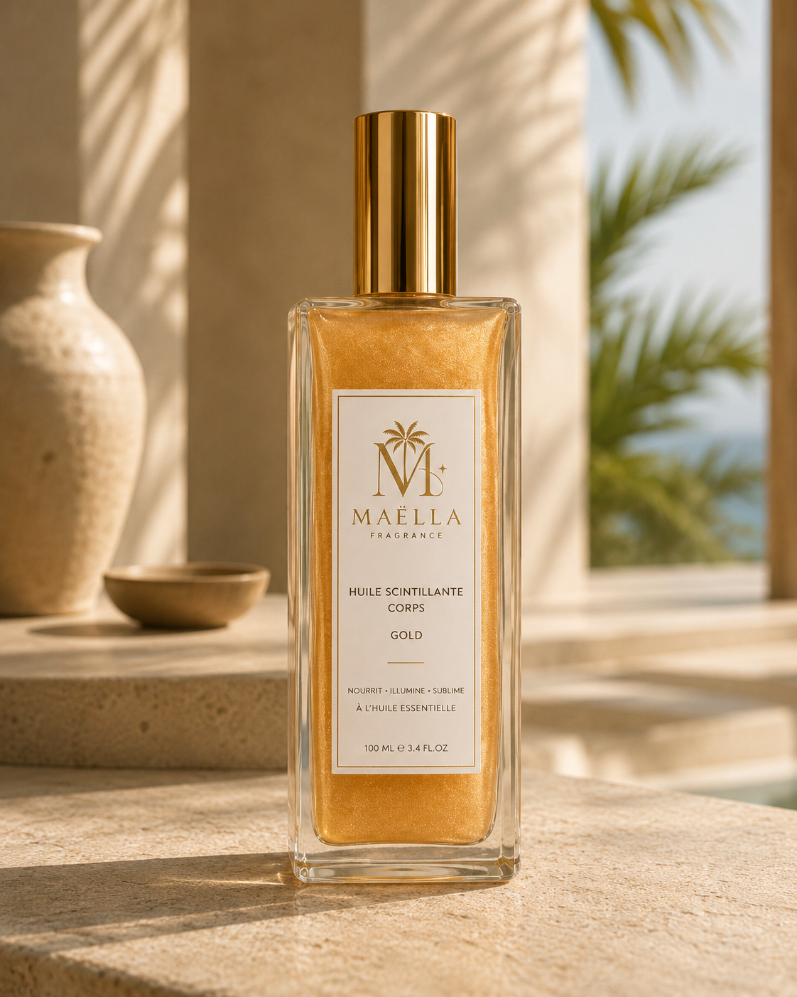 Huile Scintillante Corps – Gold | Maëlla Fragrance✨