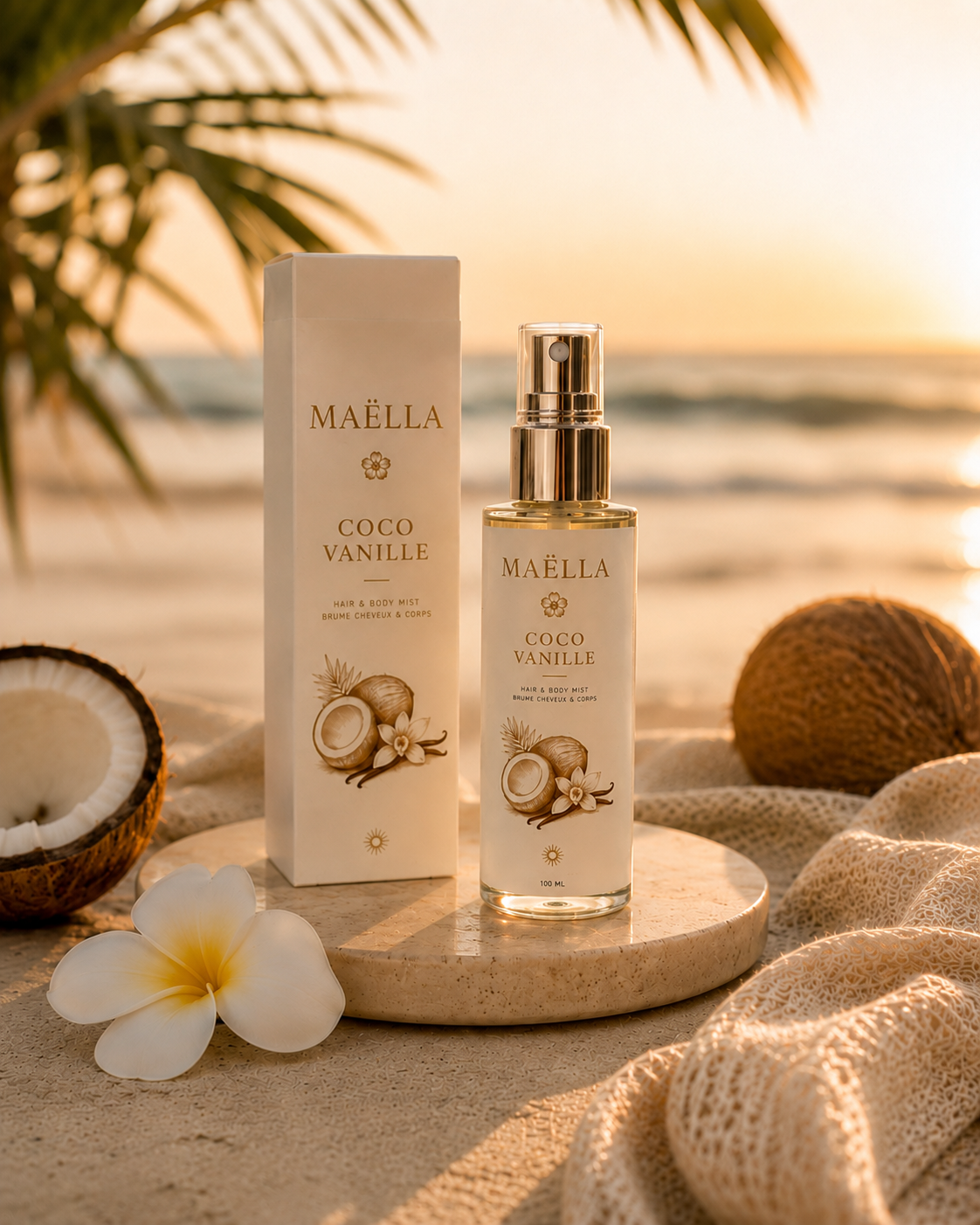 Brume Corps & Cheveux Coco Vanille – 50 ml | Maëlla Fragrance☀️