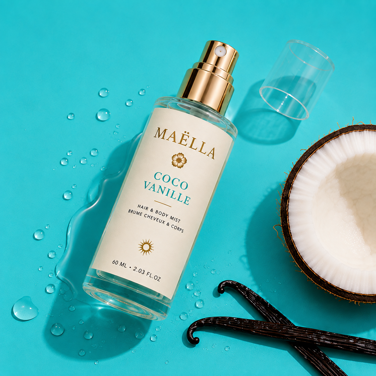 Brume Corps & Cheveux Coco Vanille – 60 ml | Maëlla Fragrance☀️