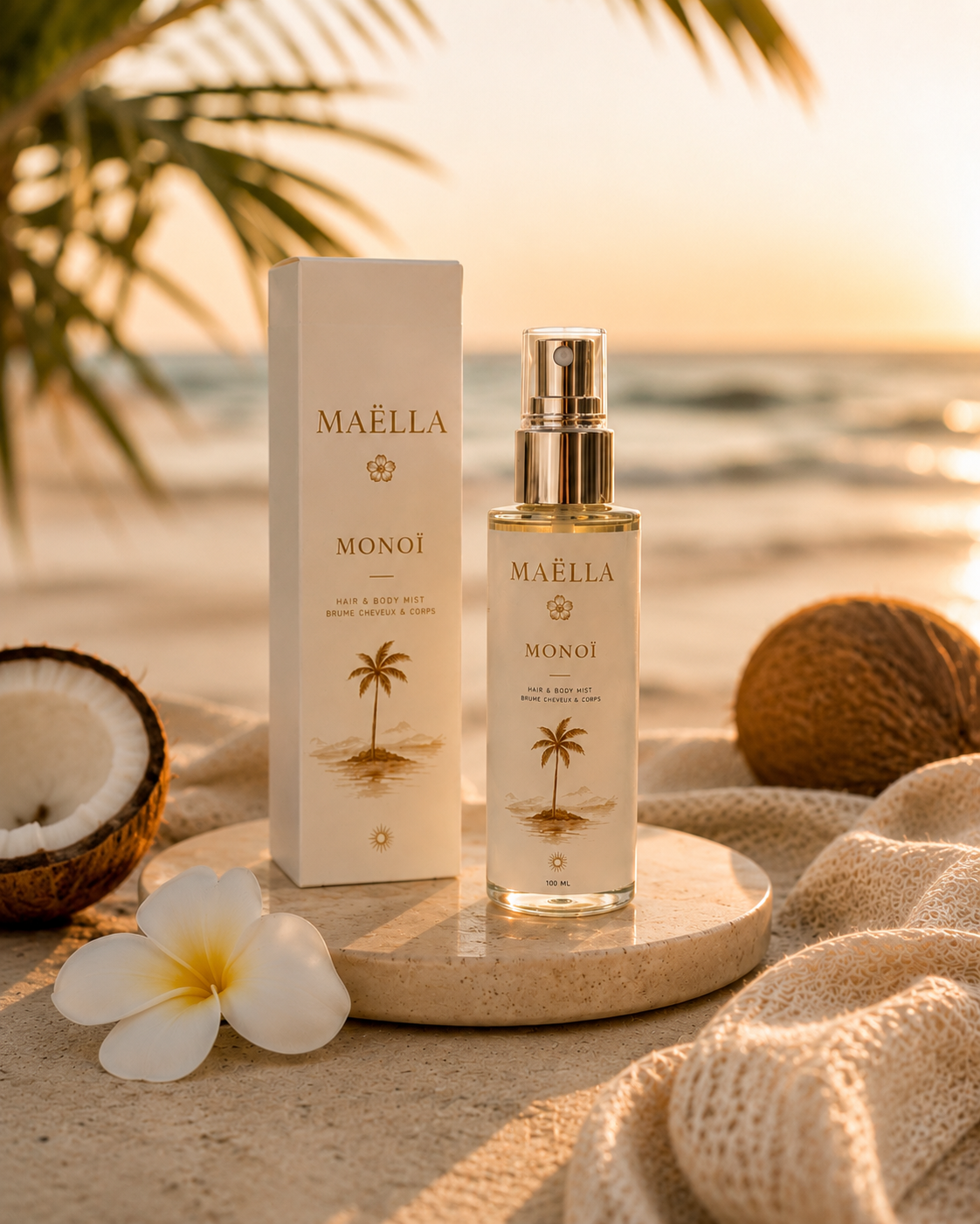 Brume Corps & Cheveux Monoï – 50 ml | Maëlla Fragrance☀️